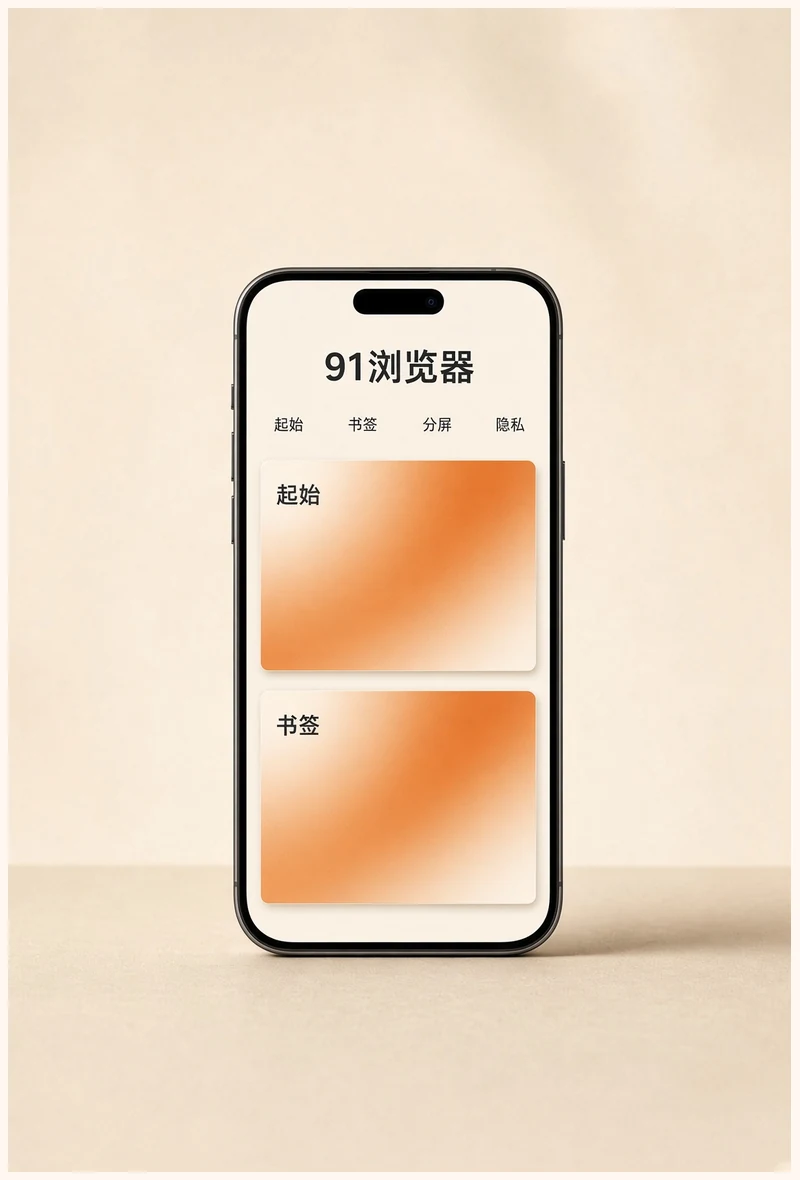 91浏览器APP移动界面示意